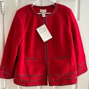 Victor Costa  Red Jacket with Black Trim